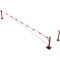 Swing barrier | with bracing tube and | pull rope reinforcement | to be fixed by plugs, hot-dip galvanized and red coated with white reflecting rings | Barrier arm length: 6000 mm | for padlock